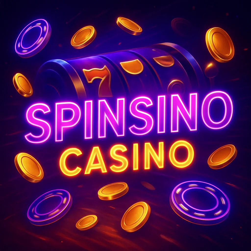 Spinsino Casino logo with gold coins and cash